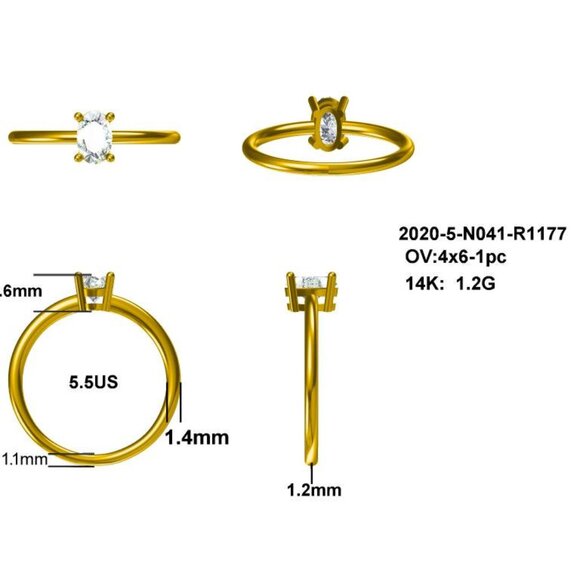 Salt and pepper solitaire ring - Picture 5 of 6